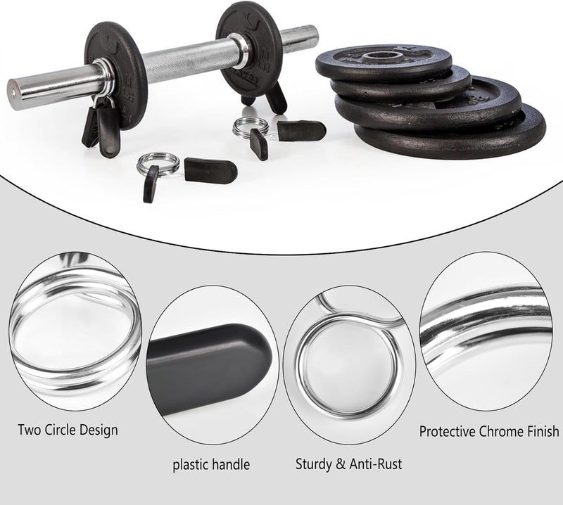 AccEncyc Spring Clip Collars 1 Inch Olympic Barbell Clamps Dumbbell Clips Weight Bar Clips for Weightlifting, Powerlifting, Strength Training - Image 3